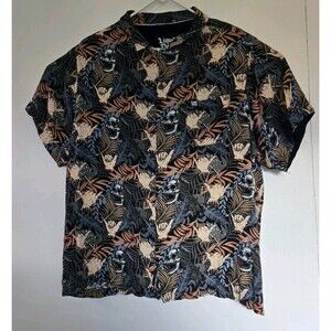 Liquid Death Shirt Mens XL Button Up Tattoo Skull Murder Your Thirst Rock Casual